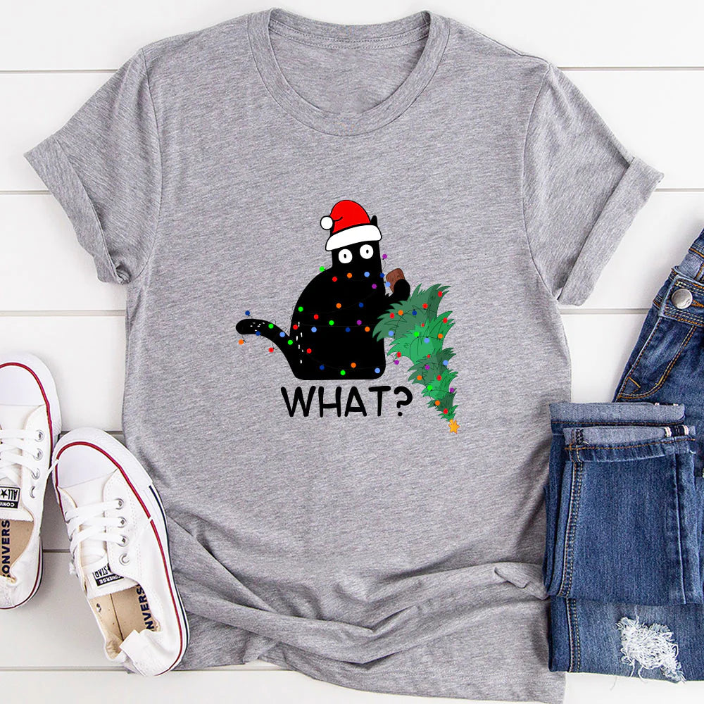 What Cat Christmas Tree T-Shirt