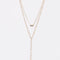 Jade Stone Double Chain Necklace 